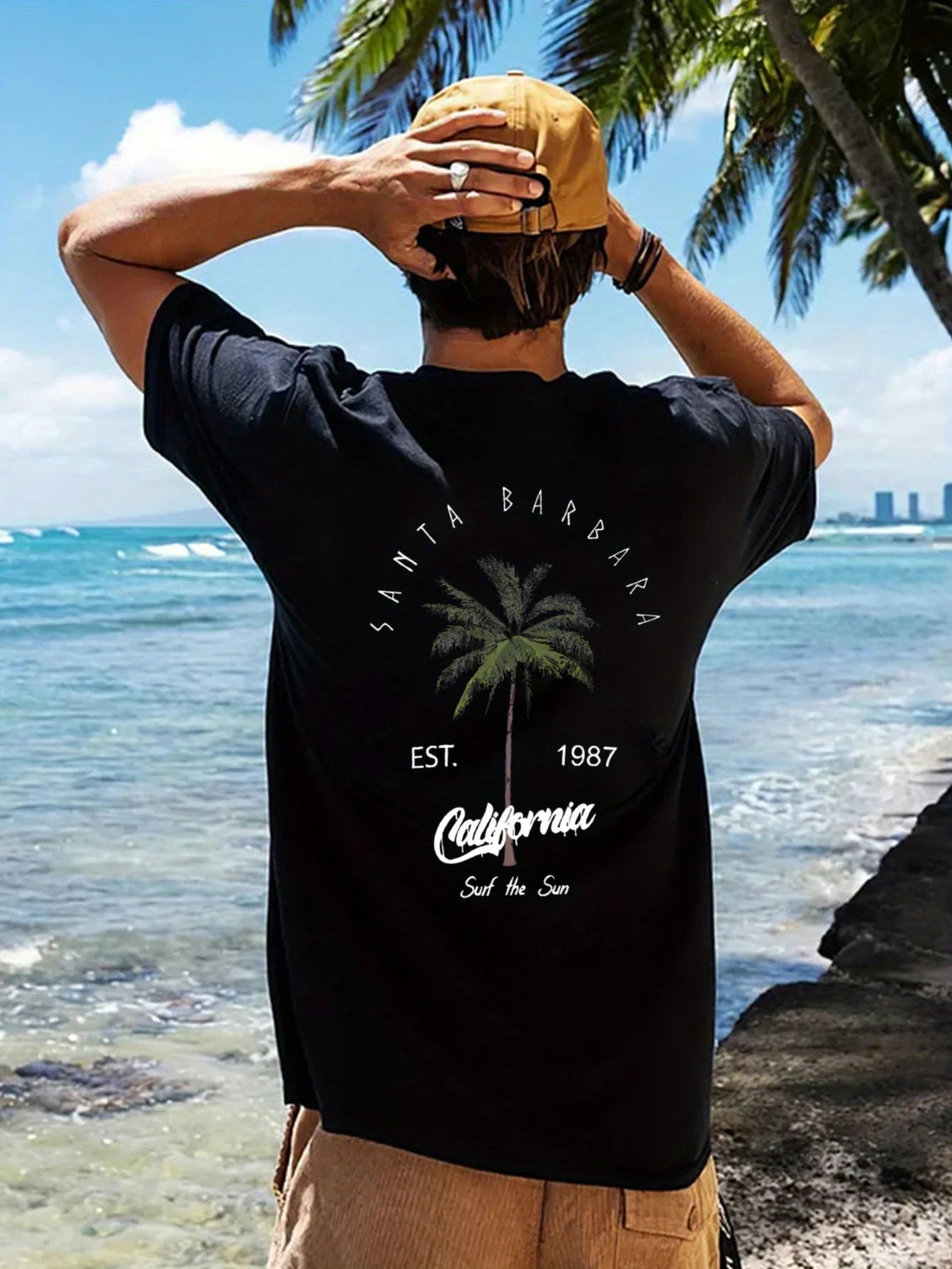 Breezy Coconut Tree Print Tee