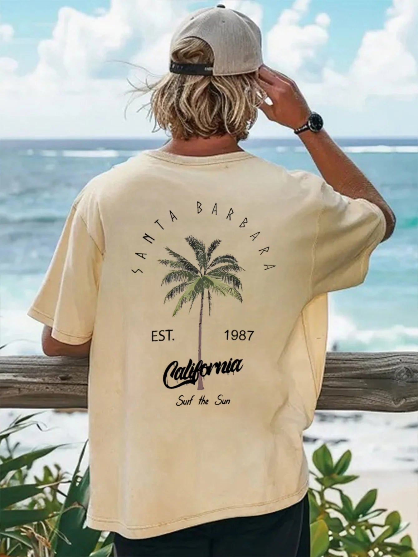 Breezy Coconut Tree Print Tee