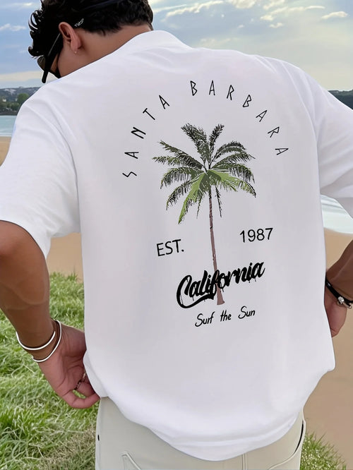 Breezy Coconut Tree Print Tee
